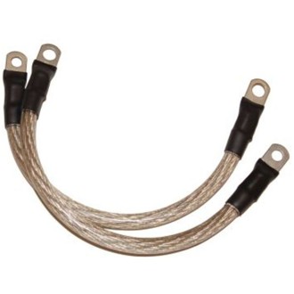 Battery Cables 9in. Clear (1/4in. & 5/16in. Lugs) - Pair
