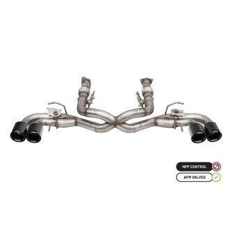 Corsa 2020-2025 Chevrolet Corvette C8 RWD 3in Delete 4 Valve Cat-Back w/NPP w/4.5in CF Black PVDTips
