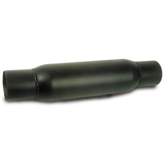 Spiral Flow Racing Muffler - 3.5in Inlet/Outlet x 4in Diameter x 12in Long - Steel