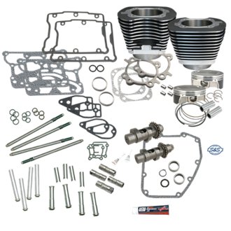 07-17 BT S&S 106in Big Bore Hot Set Up Kit w/o Cylinder Heads - Wrinkle Black