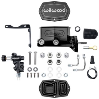 Wilwood Mopar Compact Tandem Master Cylinder Kit w/ Combination Valve & Pushrod 15/16in Bore - Black