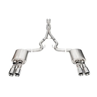 Corsa 24+ Ford Mustang V8 5.0L 3in Cat-Back Exhaust System w/ Twin 4in Polished Straight Tips