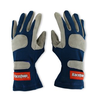 SFI 3.3/1 Blue / Gray Nomex Race Gloves - Small