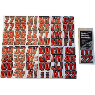 Snowmobile Lettering Registration Kit 2 in. - 500 Red/Black