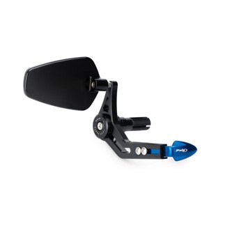 Brake Lever Protector With Rearview Mirror Pro Blue