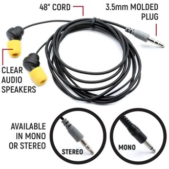 Sportsman Foam Earbud Speakers - Mono And Stereo
