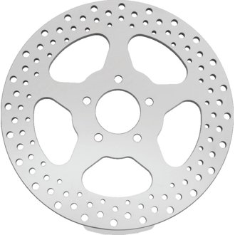 Bikers Choice 00-17 Big Twin 11.5 In Polished Rear 5 Spoke Drilled Stnless Rotor Repl H-D 44156-00