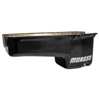 Pre-80 Chevrolet Small Block (w/Driver Side Dipstick) Wet Sump 6qt 8.25in Steel Oil Pan - Blk