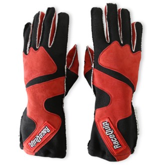 SFI 3.3/5 Red / Black Outseam Short Gauntlet Nomex Race Gloves