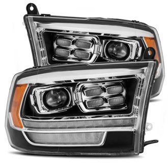 09-18 Dodge Ram 2500 LUXX LED Proj Headlights Plank Style Black w/Activ Light/DRL