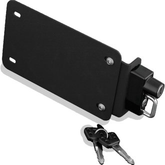 License Plate Helmet Lock With Mount Black