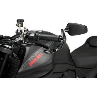 Clutch Lever Protector With Rearview Mirror Pro Black