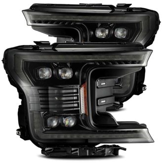 18-20 Ford F-150 NOVA LED Proj Headlight Plank Style Alpha Blk w/Activ Light/Seq Signal/DRL