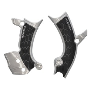 23+ Yamaha YZ450F Frame Guards- X-Grip - Silver/Black