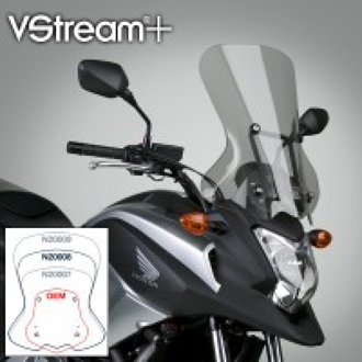 12-15 Honda NC1700X/XA/XD V Stream/ Wave Mid/Std. Windshield-Tinted