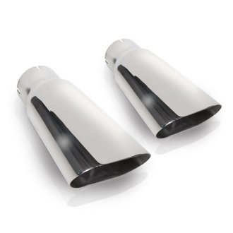 Flat Oval Exhaust Tips 2in Inlet (priced per pair