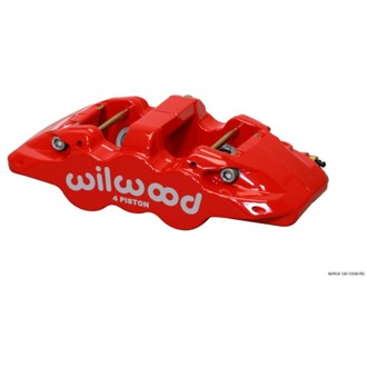Wilwood Caliper-Aero4 - Red 1.12/1.12in Pistons 1.10in Disc