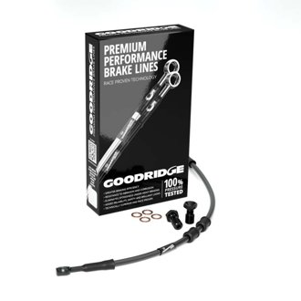 84-08 HD FLST/C -2in Black Brake Line Kit w/Black Fittings