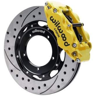 Wilwood 69-89 Porsche 911 Front Superlite Brake Kit 3.5in MT Drilled & Slotted Face - Yellow