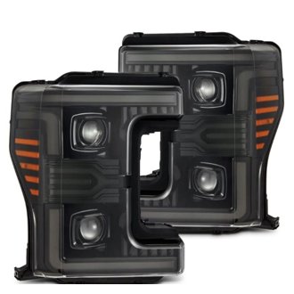 17-19 Ford F-250/350/450/550 Super Duty LUXX-Series LED Proj Headlights Alpha-Blk SS/SBDRL
