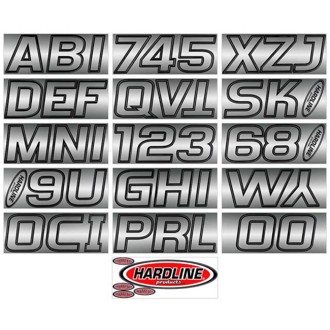 Boat Lettering Registration Kit 3 in. - 700 Chrome/Black