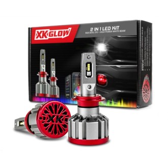 RGB 2In1 LED Headlight Bulb Million Color XKCHROME App RGB/LED Headlight Kit - 2x 880