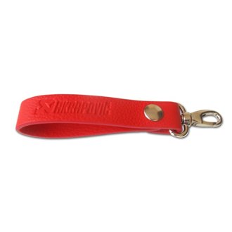 Leather Loop Keychain - Red