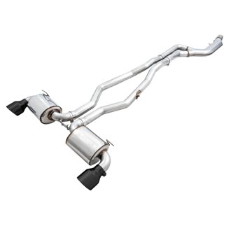 AWE Non-Resonated Touring Edition for A90 Supra - 5" Diamond Black Tips