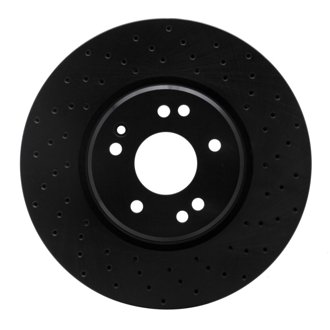 R1 94-02 Mercedes-Benz E500 Left Front Drilled Black Brake Rotor