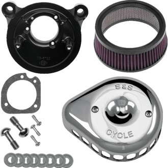 01-15 Fuel-Injected Softail Models Stealth Air Cleaner Kit w/ Chrome Mini Teardrop Cover