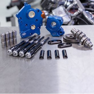 2017+ M8 Models Gear Drive 475G Cam Chest Kit w/ Blk Pushrod Tubes - WC - Incl. VVT
