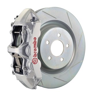 16+ Camaro LS/LT/SS Front GT BBK 6 Piston Cast 355x32 1pc Rotor Slotted Type1-Silver