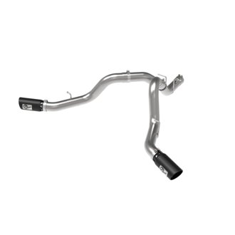 Large Bore-HD 4 IN 409 Stainless Steel DPF-Back Exhaust System w/Black Tip