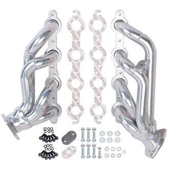 SILVER E.O. HEADERS For 1999-07 GM 2WD/4WD TRUCKS/SUVs; 4.8-6.0L LS No A.I.R.