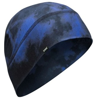 Zan Helmet LINER/BEANIE Sportflex UPF50+ Black & Blue Tie Dye