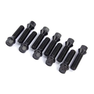 Lug Bolts - Cone Seat - M14x1.25 - 35mm - Black (Set of 10
