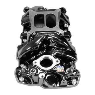 Chevy Sb Performer Rpm Intake Manifold - Black Plasma Finish
