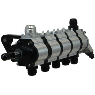 5 Stage Dry Sump Oil Pump w/Fuel Pump Drive - Tri-Lobe - Left Side - 1.200 Pressure