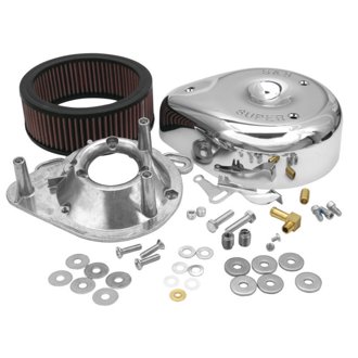 84-92 BT/86-90 Sportster Models Teardrop Chrome Air Cleaner Cover for S&S Super E/G Carb