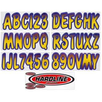 Boat Lettering Registration Kit 3 in. - 200 Yellow/Purple