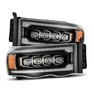02-05 Dodge Ram 1500 NOVA LED Proj Headlights Plank Style Blk w/Activ Light/Seq Signal