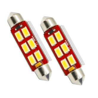 44mm 6 LED 3-Chip Festoon Bulbs, Cool White, Pair