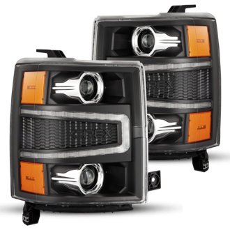 14-15 Chevy 1500 PRO-Series Projector Headlights Black w/ Sequential Signal & DRL