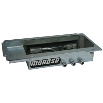 GM LS (w/Three Left Side Pick Ups) Fabricated Dry Sump 4in Steel Oil Pan