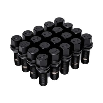 Lug Bolt - 14x1.5 - 30mm - 17mm Hex - Cone Seat - Black (Set of 20