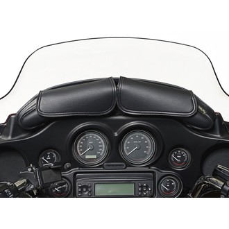 06-13 HD FL/FLH/FLT/FLHT Two Pouch Windshield Bag (21.25inL x 6.5inH x 2.25inD) - Black