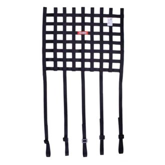 Ribbon Style Race Car Window Net w/1In Mounting Straps / SFI 27.1 Certified Blk 18 H X 18 W