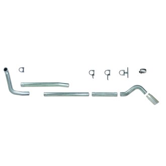 Diamond Eye KIT 4in Turbo Back SGL AL: TURN DOWN 00-03.5 FORD 7.3L F250/F350 w/ MUFFLER REPL