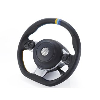 All-Leather Steering Wheel w/ TRUST 3 Colored Stitching for ZN6 / ZC6