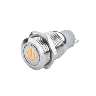 Pre-Wired Power Symbol On/Off Flush Mount Led Switch, Amber